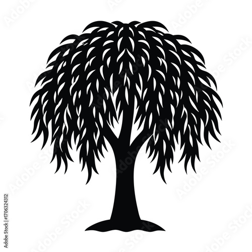 willow tree vector icon