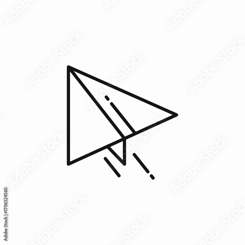 paper airplane flying icon sign vector