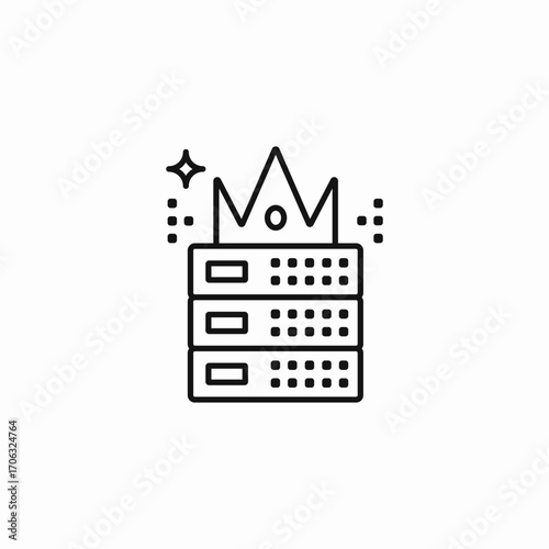 premium server hosting icon sign vector