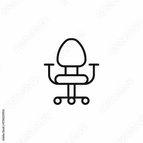 rolling office chair icon sign vector