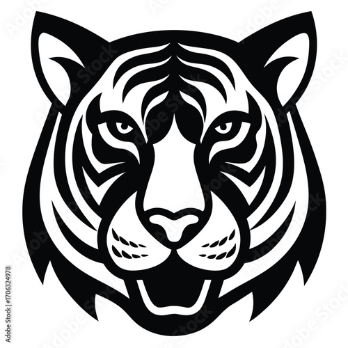 siberian tiger head vector icon