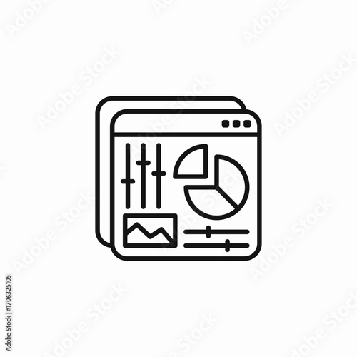 server data analytics icon sign vector