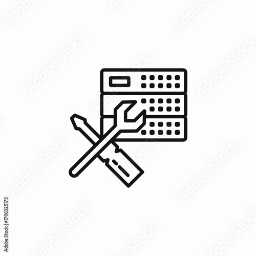 server maintenance tools icon sign vector