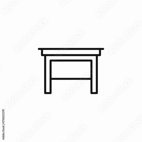simple wooden table icon sign vector