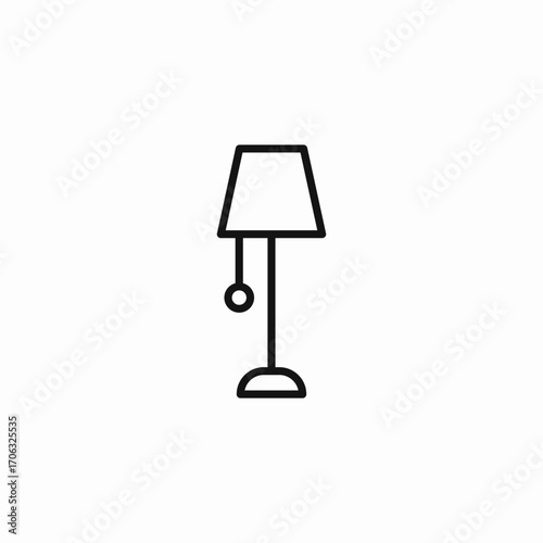 standing floor lamp icon sign vector
