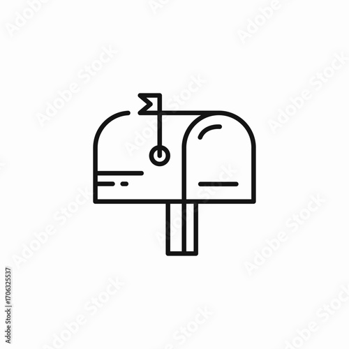 standard mailbox flag icon sign vector