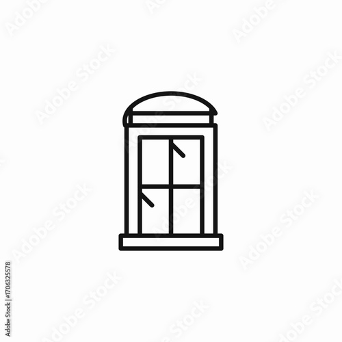 tall arched window icon sign vector