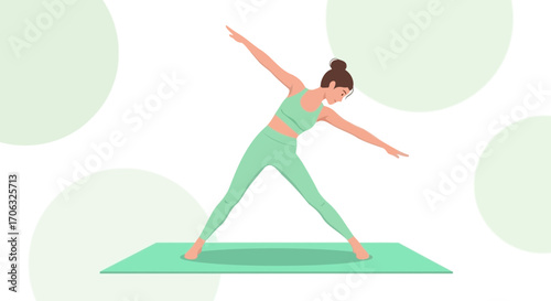 Woman Performing Yoga: A Modern Illustration of Strength And Equilibrium In Exercise Routine
