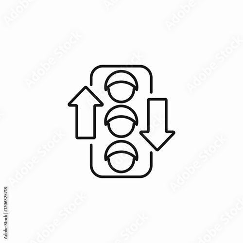 traffic light with arrows icon sign vector
