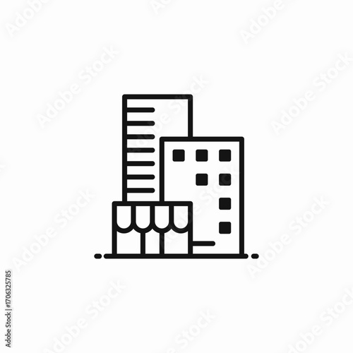 urban city buildings icon sign vector