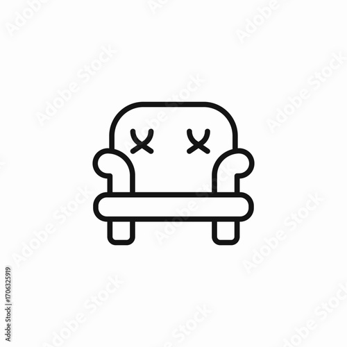 worn out sofa icon icon sign vector