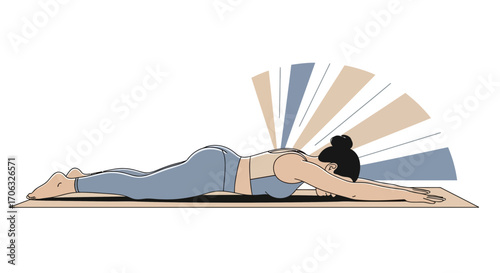 Woman Performs Yoga Pose, Embracing Tranquility and Harmony Through Physical Exercise