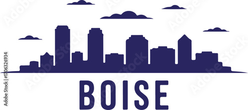 Boise skyline silhouette black color vector design on white background minimal city illustration