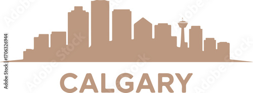 Calgary skyline silhouette black color vector design on white background minimal city illustration