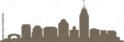 Arlington skyline silhouette black color vector design on white background minimal city illustration