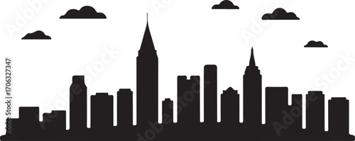 Atlanta city skyline horizontal banner black color vector design on white background minimal illustration