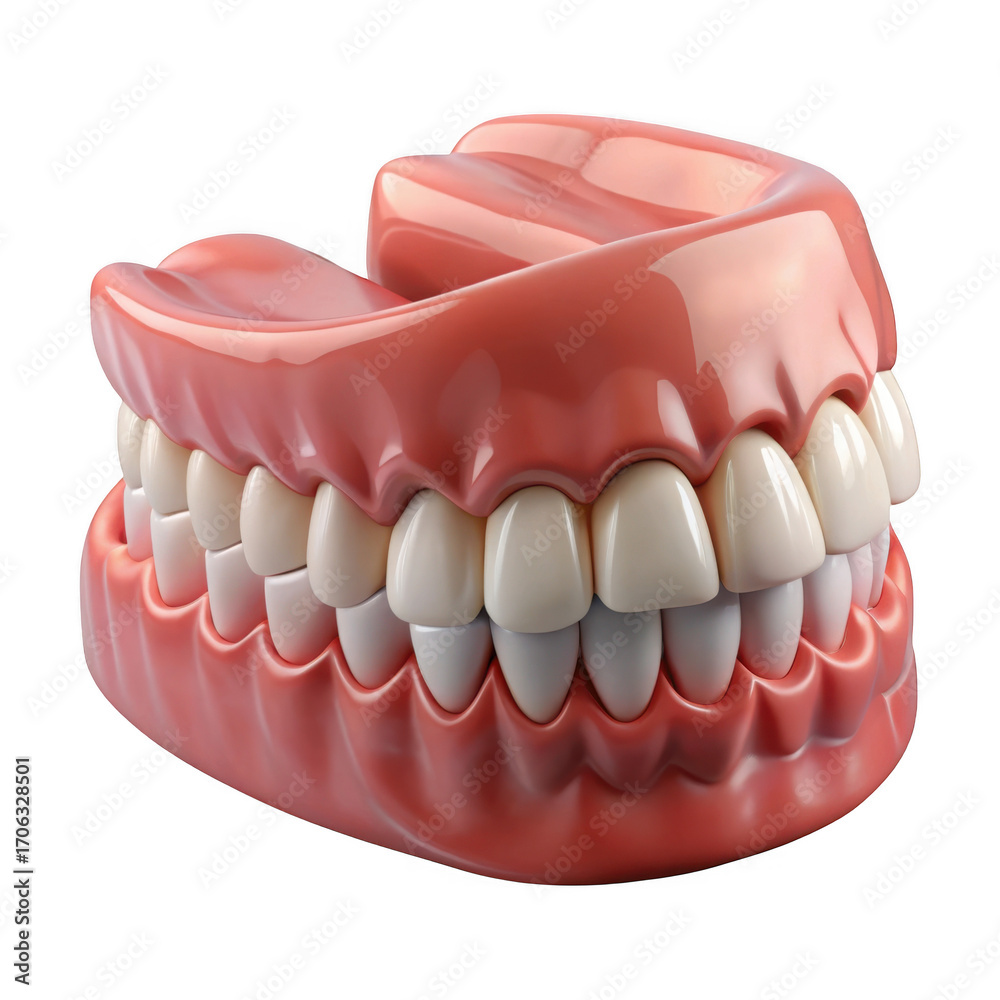 Fototapeta premium 3d realistic dentures model high quality dental anatomy render transparent background