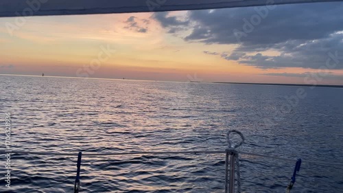 The Serene and Beautiful Sunset over the Calm Waters of the Ocean Creates a Stunning Scene