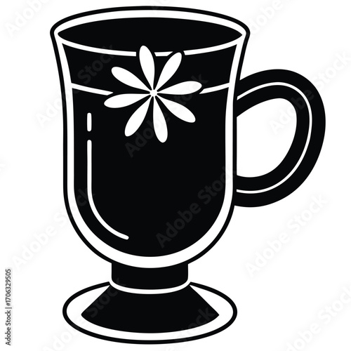 mulled wine mug vector icon
