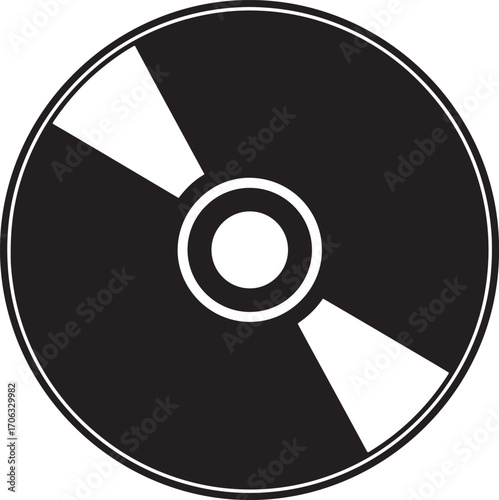 Compact disc icon, cd vector icon, dvd silhouette vector icon, digital data, music, and video media