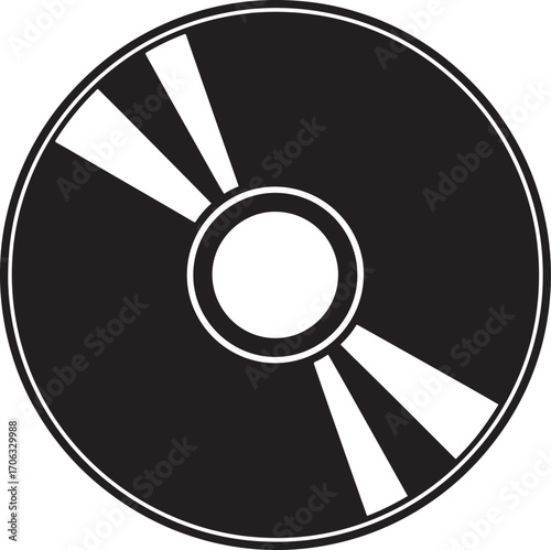 Compact disc icon, cd vector icon, dvd silhouette vector icon, digital data, music, and video media