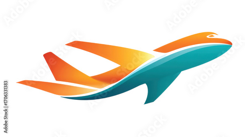 Free Download Abstract airplane travel  logo on white background - GFXLoad