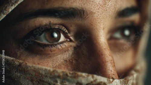 Soft Lighting on Tearful Smiling Middle Eastern Eyes