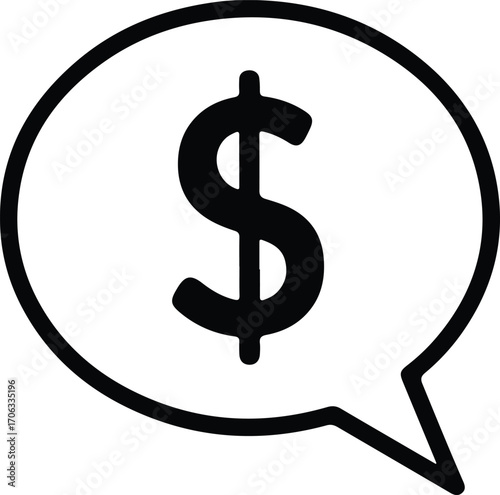 Illustrator Vector dollar sign in speech bubble silhouette