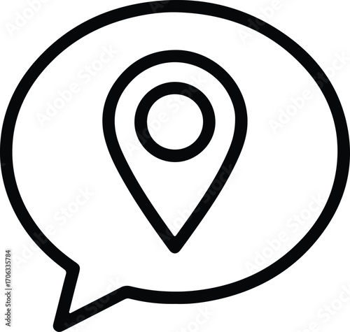 Illustrator Vector Location pin icon in speech bubble silhouette