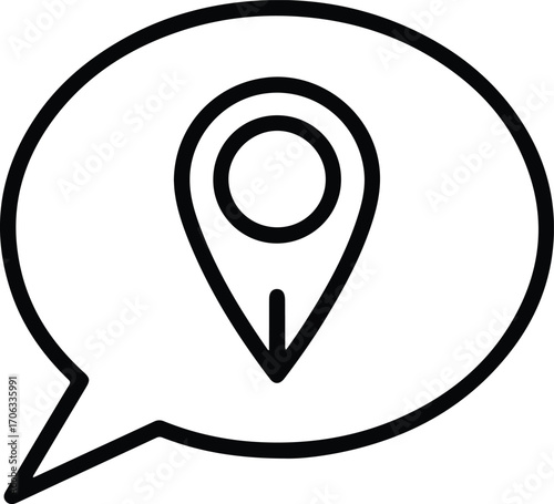 Free Download Illustrator Vector Location pin in a speech bubble silhouette - GFXLoad