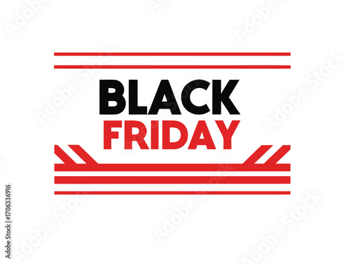 Bold Black Friday sale advertisement in black and red color scheme