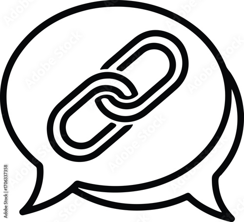 Illustrator Vector Speech bubble containing a chain link silhouette