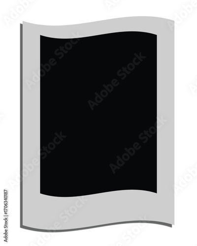 Retro photo frame placeholder with wavy edges for cherished memories display