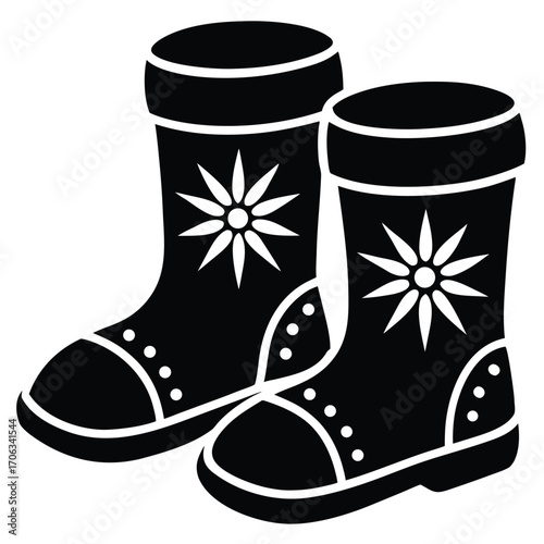 santa boots vector icon