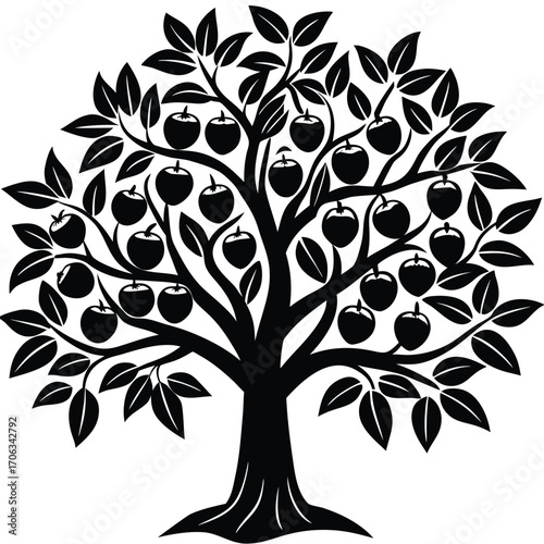 peach tree vector icon