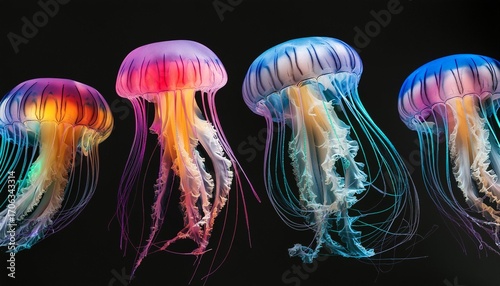 Rainbow colored jellyfish
