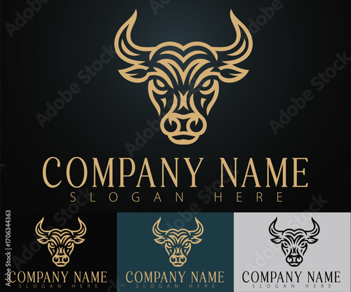 A digital artwork logo showcasing the head of a powerful bull.