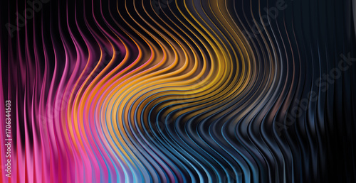 Abstract colorful wavy lines swirling in a vortex pattern
