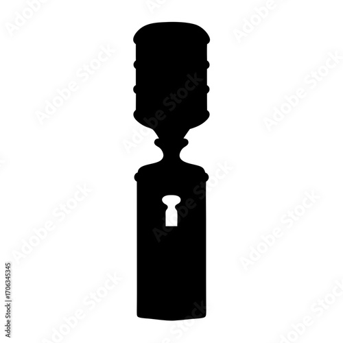 Silhouette of a typical water cooler design with a bottle reservoir on top