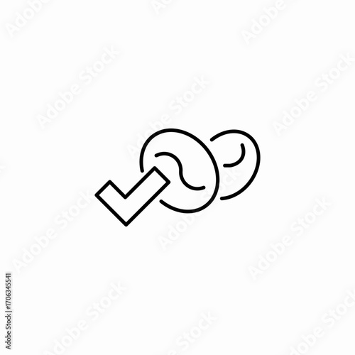 approved coffee beans icon sign vector