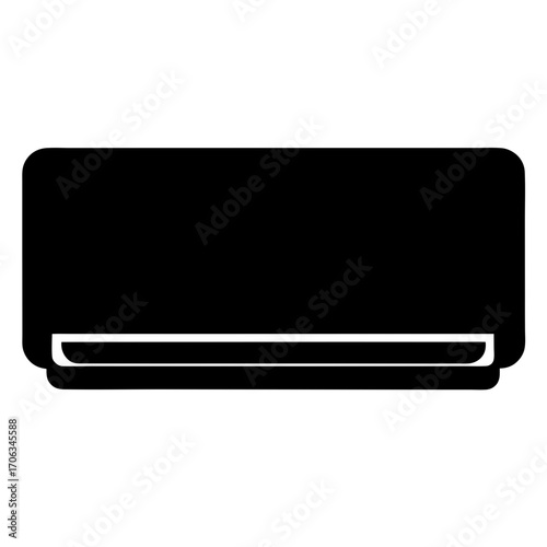 Sleek and modern air conditioning unit in minimalist black and white design