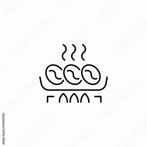 coffee bean roasting icon sign vector