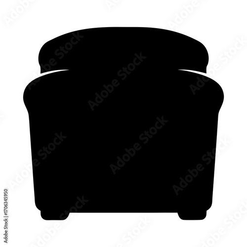 Silhouette of a stylish and comfortable armchair with rounded features