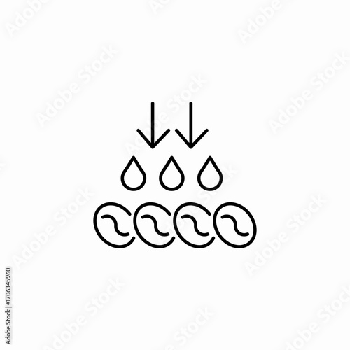 coffee beans washing icon sign vector