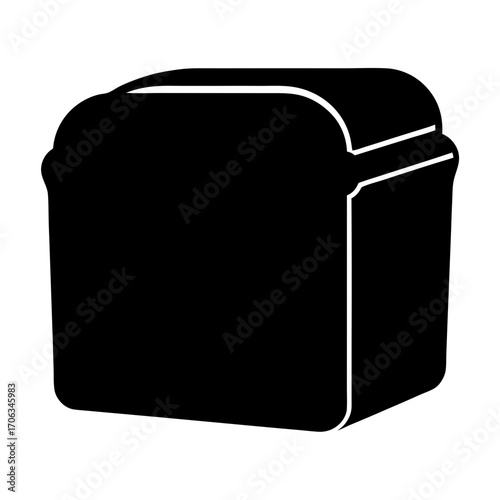 Simple minimalist icon representing a loaf of sliced bread in black and white