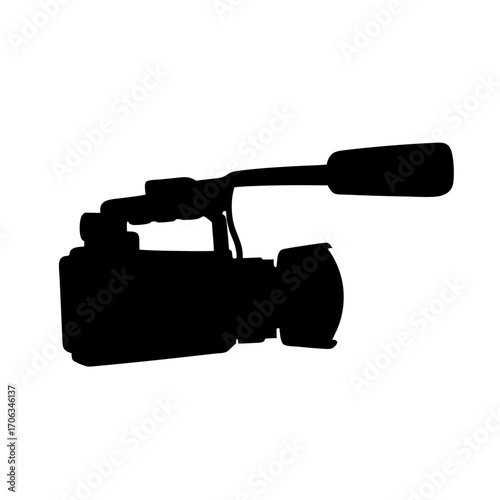 Professional video camera silhouette for broadcasting and film production work