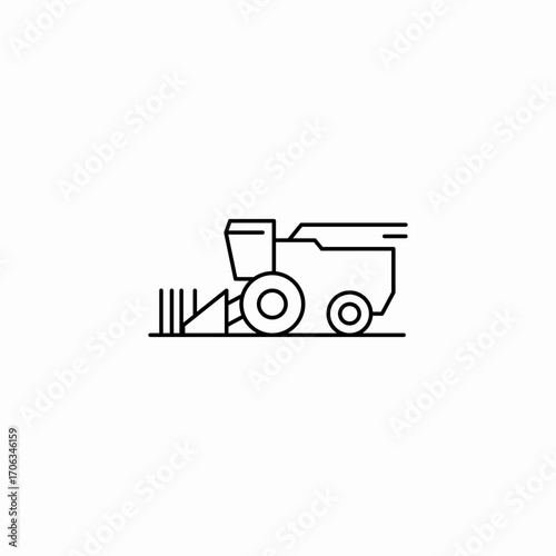 farm harvesting machine icon sign vector