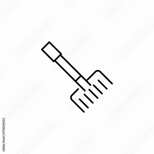 garden rake tool icon sign vector