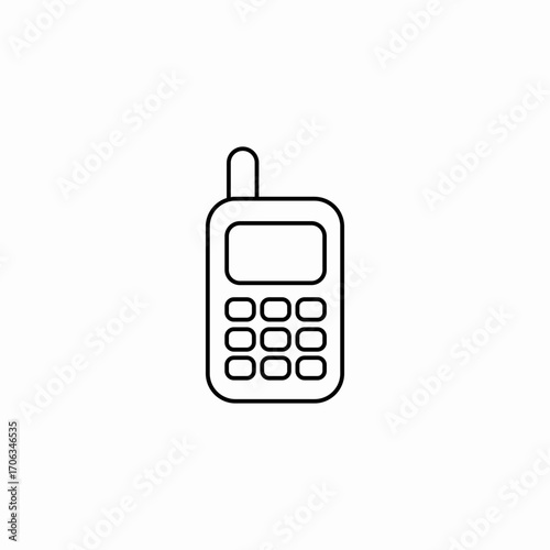 old cell phone icon sign vector
