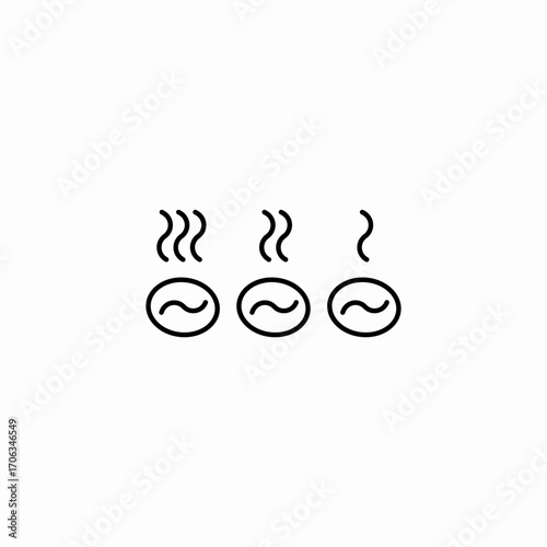 hot roasted beans icon sign vector